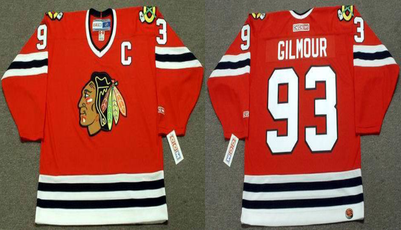 2019 Men Chicago Blackhawks 93 Gilmour red CCM NHL jerseys